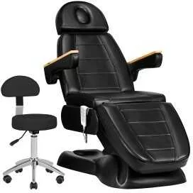Fotel kosmetyczny elektryczny SILLON Lux 273b + taboret 304 czarny - Krzesła i taborety kosmetyczne - miniaturka - grafika 1