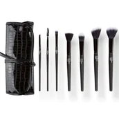 Pędzle do makijażu - Komplet Pędzli Kosmetycznych Livarno Home, Czarne + Etui, 8 szt. - miniaturka - grafika 1