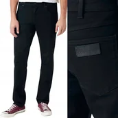 Spodnie męskie - Wrangler GREENSBORO Black Rinse czarne proste spodnie jeansowe W31 L32 - miniaturka - grafika 1