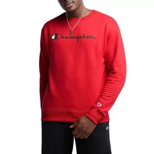 Bluzy męskie - Champion Męska bluza z polaru z grafiką Powerblend, Team Red Scarlet-y06794, S - grafika 1