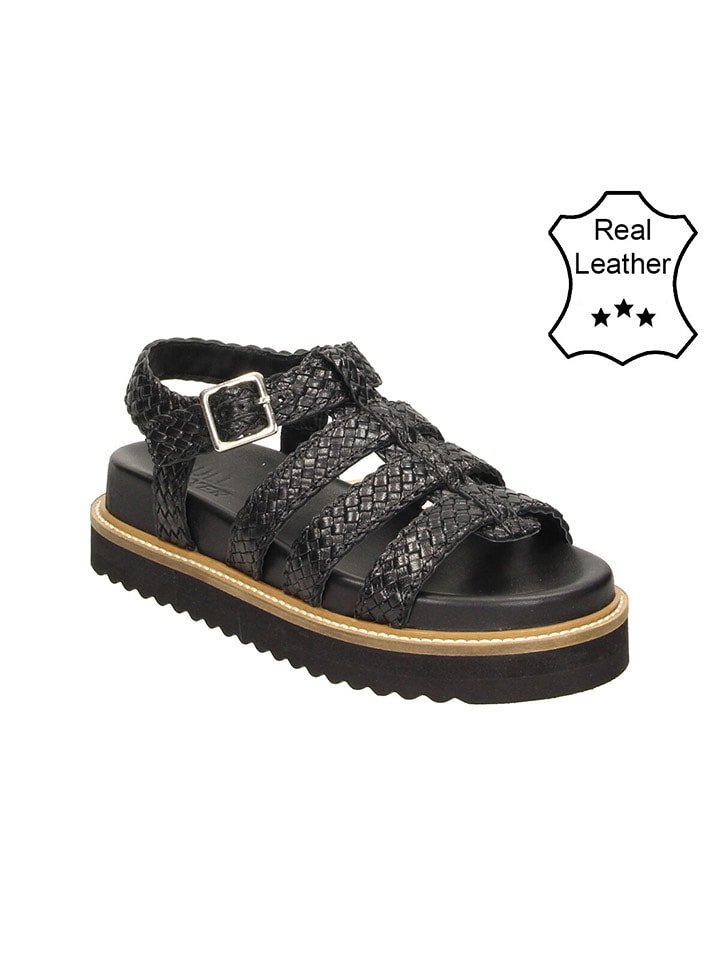 Bullboxer Skórzane sandały w kolorze czarnym