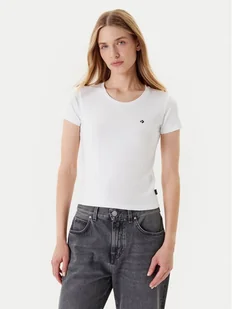 Converse T-Shirt 10027252-A01 Biały Slim Fit - Koszulki i topy damskie - miniaturka - grafika 1
