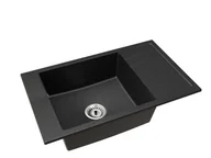 Zlewozmywaki - Brado Kuchenny Zlewozmywak Granitowy Jednokomorowy z Ociekaczem Luis Syfon Chrom - miniaturka - grafika 1