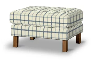Dekoria pl pl Pokrowiec na podnóżek Karlstad ecru tło niebieska kratka 61 x 79 x 44 cm Avinon 622-131-66 - Pokrowce na meble - miniaturka - grafika 1