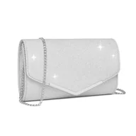 Torebki damskie - Miss Lulu Damska kopertówka błyszcząca torebka wieczorowa z odpinanym łańcuszkiem elegancka torebka kopertowa modna torba na ramię na wesele, przyjęcie bankietowe i święta - może być używana jako - miniaturka - grafika 1