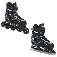 Rolki - Rolki Łyżwy 2w1 Raven Pulse Black/Cyan 40-43 - miniaturka - grafika 1