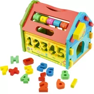 Sortery dla dzieci - Drewniany sorter domek wielofunkcyjny klocki kształty - miniaturka - grafika 1