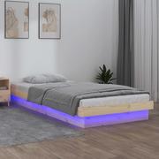 Łóżka - Lumarko Rama łóżka z LED, 90 x 200 cm, lite drewno - miniaturka - grafika 1