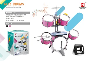 Ogromna Perkusja z Keyboardem Czarna - Instrumenty muzyczne dla dzieci - miniaturka - grafika 1