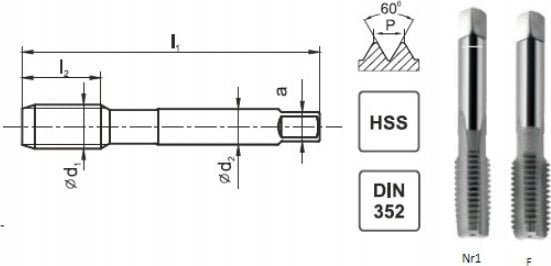 Fanar GWINTOWNIK UNF 3/8-24 DIN-2181/2 2B HSS