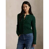 Swetry damskie - POLO RALPH LAUREN Wełniany kardigan | Slim Fit | z dodatkiem kaszmiru - miniaturka - grafika 1