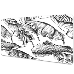 Duża podkładka ochronna na biurko Czarne liście 120x60 cm - Podkładki na biurko - miniaturka - grafika 1