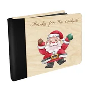 Albumy fotograficzne - Drewniany MINI FOTO ALBUM na zdjęcia MIKOŁAJ z grawerowaną okładką z czarnymi kartami  prezent na święta - miniaturka - grafika 1