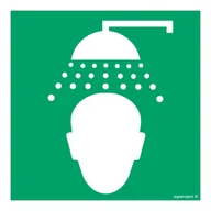 Systemy ekspozycyjne i znaki informacyjne - AC064 PRYSZNIC BEZPIECZEŃSTWA, TS - PŁYTA TD FOTOLUMINESCENCYJNA; (250X250MM) - miniaturka - grafika 1