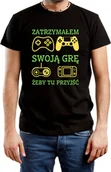 Koszulki męskie - T-SHIRT MĘSKI PREZENT DLA GRACZA XBOX PLAY KOSZULKA CZARNA R-M A509 - miniaturka - grafika 1