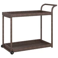 Wózki na żywność - shumee Wózek barowy brązowy 100x45x83 cm polirattan - miniaturka - grafika 1