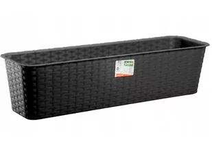 Donica balkonowa Verdenia Rattan (57x15x15cm, antracytowy) - Donice - miniaturka - grafika 1