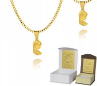 Biżuteria dla dzieci - Złoty łańcuszek srebro Medalik Madonna Matka Boska 45 cm DEDYKACJA P4M27 - miniaturka - grafika 1