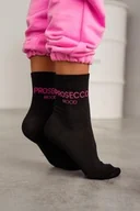 Skarpetki damskie - Skarpetki damskie czarne z minimalistycznym napisem Prosecco Mood Milena - miniaturka - grafika 1