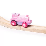 Zabawki interaktywne dla dzieci - Bigjigs Toys Lokomotywa Dla Dzieci Z Napędem Różowa Powerful Pink Loco - miniaturka - grafika 1