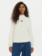 Swetry damskie - Tommy Jeans Golf Tjw Badge DW0DW19912 Écru Regular Fit - miniaturka - grafika 1