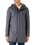 Płaszcze męskie - Blauer Męski wodoszczelny / długi płaszcz pasek, 953 szary węglowy, XXXL - miniaturka - grafika 1