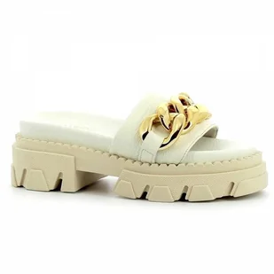 Beżowe klapki na platformie CARINII - Carinii - Klapki i japonki damskie - miniaturka - grafika 1