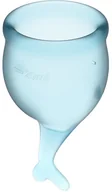Kubeczki menstruacyjne - Satisyfer Zestaw kubeczków menstruacyjnych Satisfyer Feel Secure Menstrual Cup Jasny niebieski - miniaturka - grafika 1