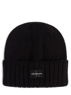 Czapki męskie - Calvin Klein Jeans Czapka męska Mężczyźni Bawełna czarny jednolity, ONE SIZE - miniaturka - grafika 1