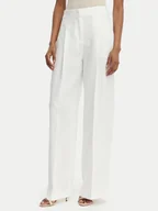 Spodnie damskie - BOSS Spodnie materiałowe Tiana 50557443 Biały Relaxed Fit - miniaturka - grafika 1