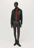 Spódnice - MANGO - Spódnicospodnie z imitacji skóry czarny - 38 - Kobieta - miniaturka - grafika 1