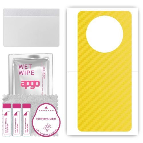 folia naklejka skórka strukturalna na TYŁ do Realme 12x 5G - Carbon Żółty - apgo SKINS