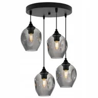Lampy sufitowe - Lampa Sufitowa Wisząca Żyrandol Szklana Czarny Plafon Do Kuchni Salonu - miniaturka - grafika 1