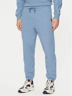 Spodnie sportowe męskie - Tommy Jeans Spodnie dresowe Badge DM0DM20276 Niebieski Regular Fit - miniaturka - grafika 1