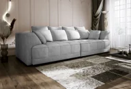 Sofy i kanapy - DOMO-HOME Duża sofa TIGA z elektrycznie rozkładanymi siedziskami 302x136cm| Stylowa i luksusowa Nowoczesny design do Twojego salonu Wygodna sofa rozkładana Kolor jasnoszary B APHRODITE - miniaturka - grafika 1