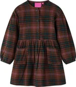 Sukienki i spódniczki dla dziewczynek - vidaXL Sukienka dziecięca z długimi rękawami, koniakowa, 92 - miniaturka - grafika 1