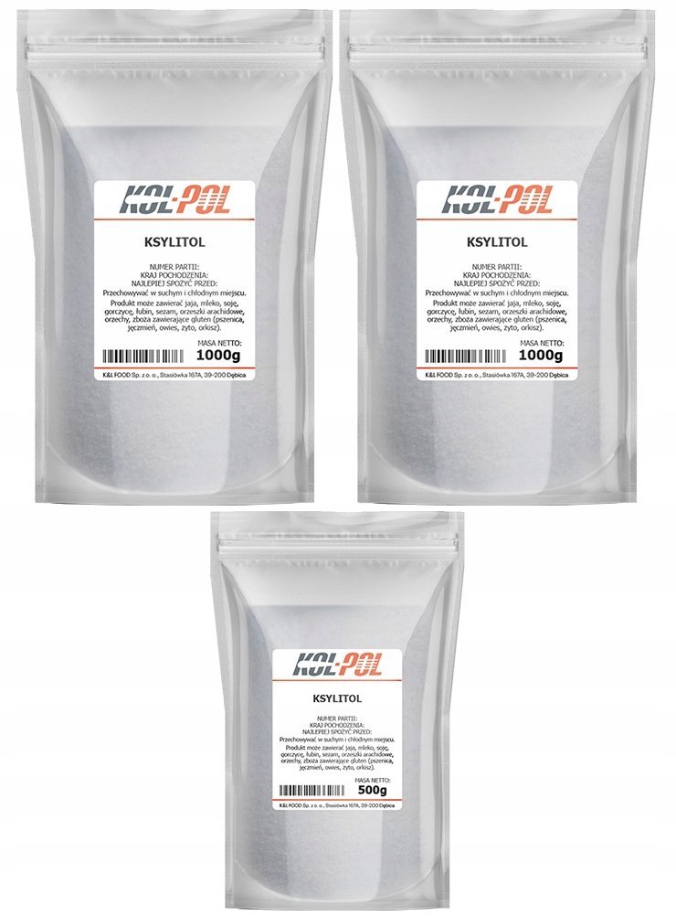 KSYLITOL 2,5kg Xylitol czysty naturalny słodzik zamiennik cukru Kol-Pol