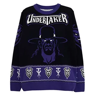 Swetry męskie - Popgear Popgear WWE Undertaker męski sweter z dzianiny czarny sweter, Czarny, XXL WWE90009MKJ012XL - grafika 1