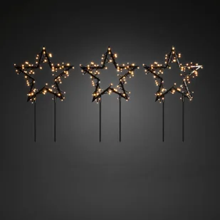 Konstsmide Christmas Metalowa gwiazda LED z grotami, 3 szt., IP44 - Wielkanoc - miniaturka - grafika 3