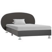Łóżka - vidaXL Rama łóżka, szara, sztuczna skóra, 100 x 200 cm - miniaturka - grafika 1