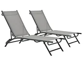 Leżaki ogrodowe - Elior Zestaw dwóch leżaków ogrodowych H3-E32 - miniaturka - grafika 1