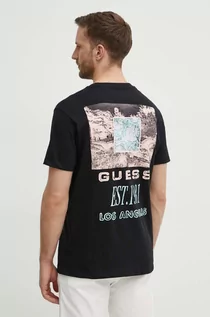 Koszulki męskie - Guess t-shirt bawełniany męski kolor czarny z aplikacją M4GI30 I3Z14 - grafika 1