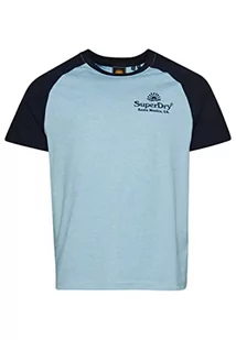 Superdry Koszulka męska z nadrukiem, Stone Blue Marl/Eclipse Navy, XL - Koszulki męskie - miniaturka - grafika 1