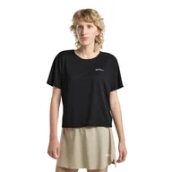 Koszulki i topy damskie - Damska koszulka z krótkim rękawem Jack Wolfskin PRELIGHT STRIDE CROP T W black - XS - miniaturka - grafika 1