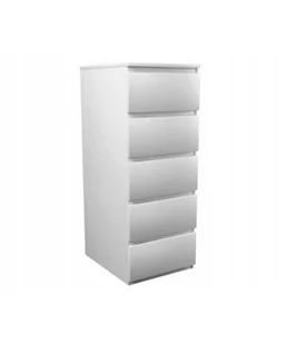 Topeshop M2 KOMODA SZAFKA 5 SZUFLAD W5 BIAŁA - Komody - miniaturka - grafika 1