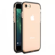 Etui i futerały do telefonów - Braders Żelowe etui z kolorową ramką do iPhone SE 2020 / iPhone 8 / iPhone 7 czarny - miniaturka - grafika 1