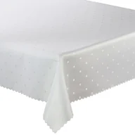 Obrusy i serwetki - Obrus Plamoodporny Kropki Biały Okrągły-śr. 160 cm - miniaturka - grafika 1