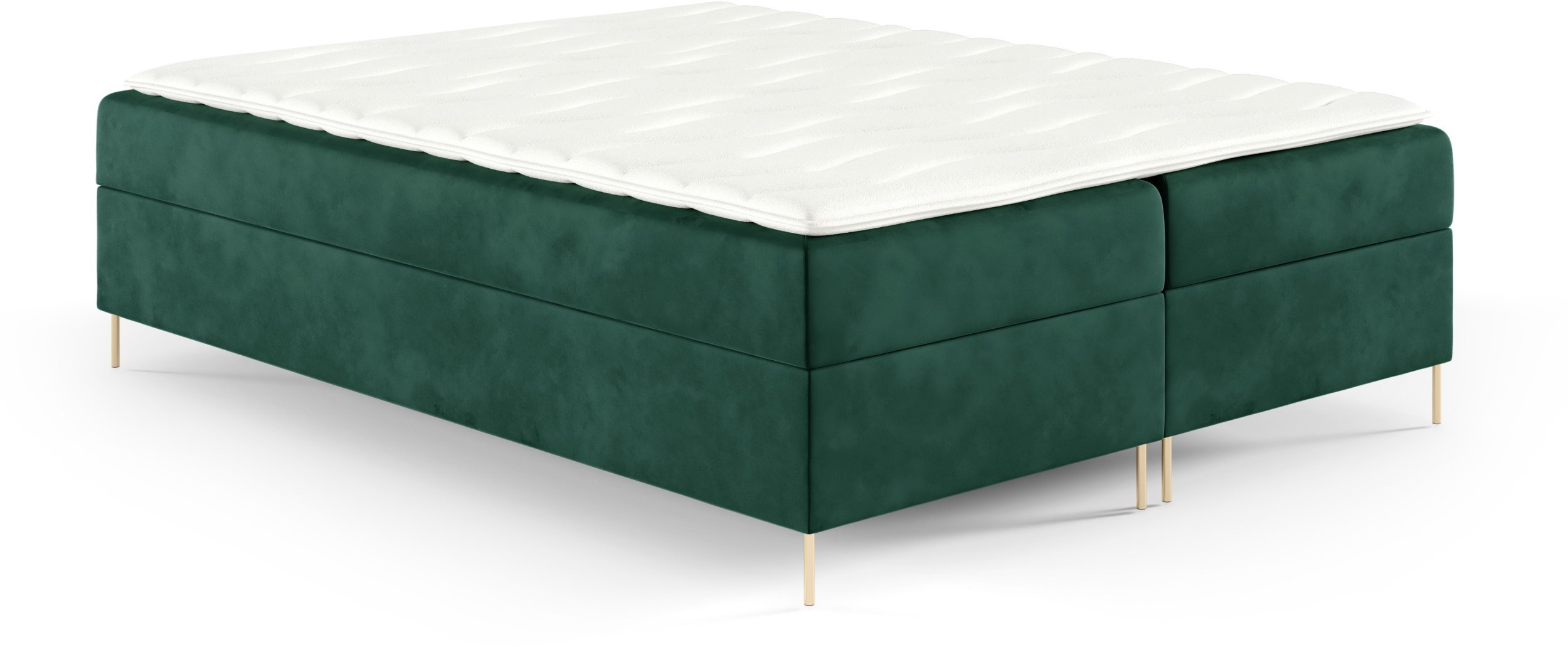 Łóżko kontynentalne Box 140x200 z nogami bez zagłówka riviera 38