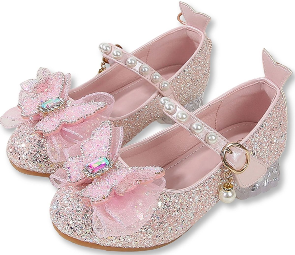 Błyszczące Pantofelki Balerinki Buciki Wizytowe Dla Dziewczynki Lodowe Jasny Róż R.29