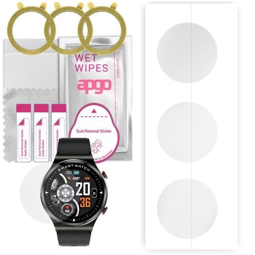 3x folia ochronna hydrożelowa do Kumi KU-GW1 - apgo Smartwatch Hydrogel Protection Ochrona na ekran smartwatcha